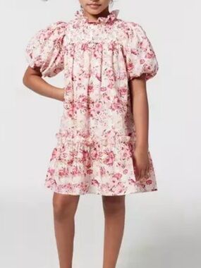 Janie and Jack The Olivia Floral Smocked Dress - Size 7